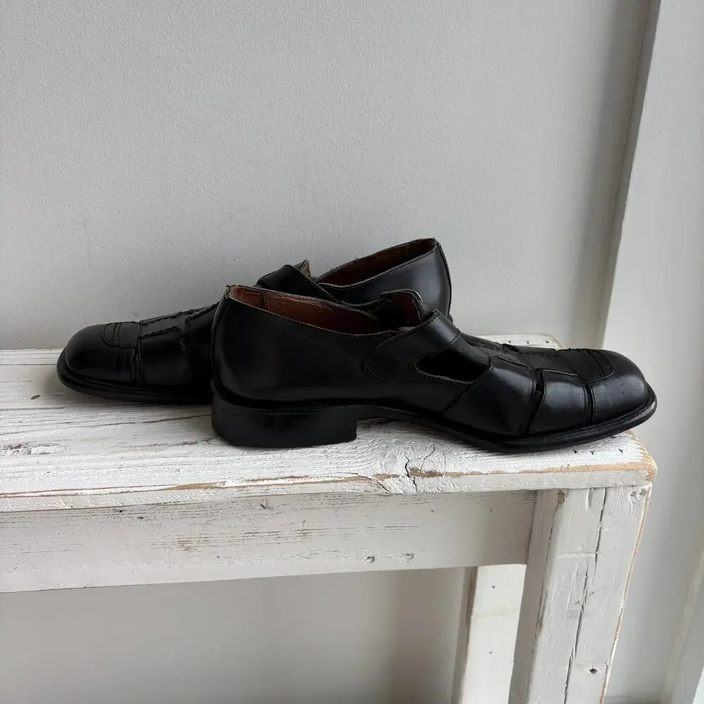 VTG Leather Fisherman Sandals Mens 9.5 Italy Quiet Luxury Coastal Mediterranean
